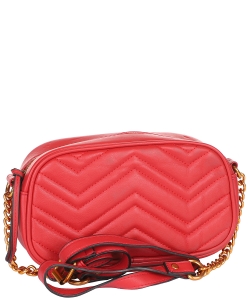 Chevron Quilted Crossbody Bag 6648 RED